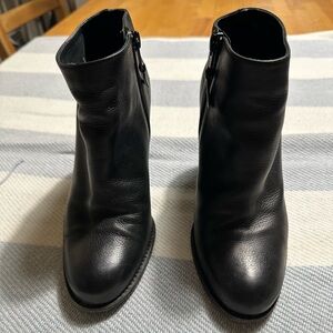 Stuart Weitzman black leather booties